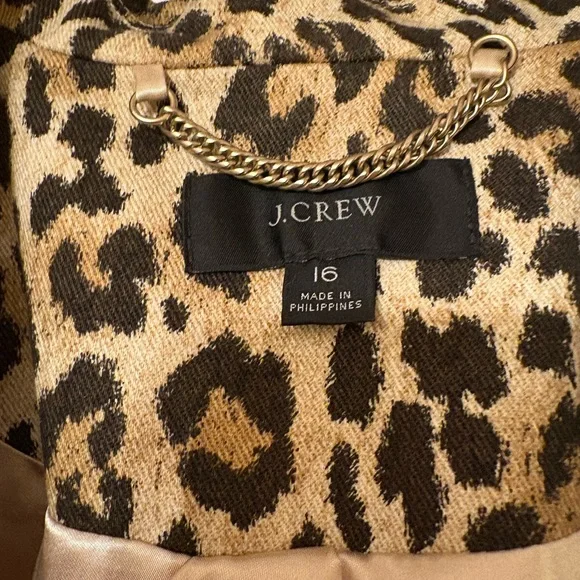 J.Crew Collection Leopard Tailored Trench Coat - Picture 3 of 10